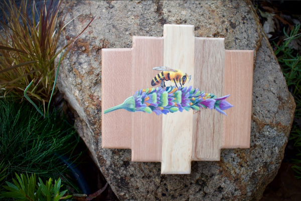 Bee on a lavender 30 x 30