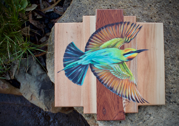 Rainbow bee eater flying 50 x 50